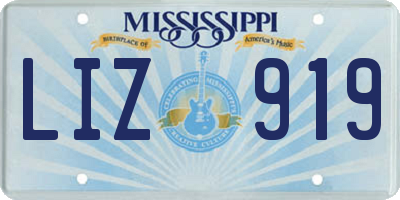 MS license plate LIZ919