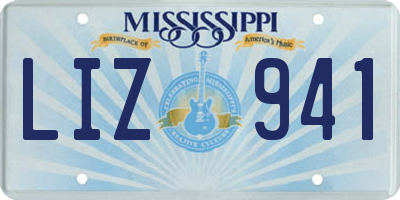 MS license plate LIZ941