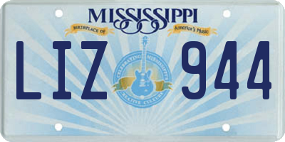 MS license plate LIZ944