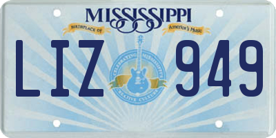MS license plate LIZ949
