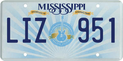 MS license plate LIZ951