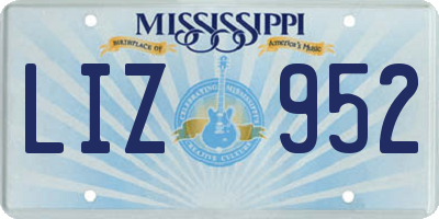 MS license plate LIZ952