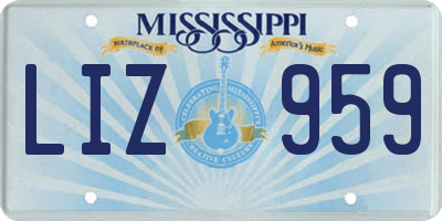 MS license plate LIZ959