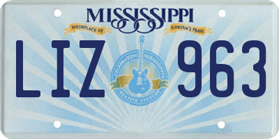MS license plate LIZ963