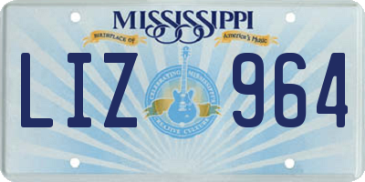 MS license plate LIZ964