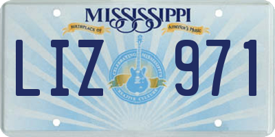 MS license plate LIZ971