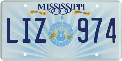 MS license plate LIZ974