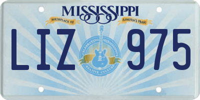MS license plate LIZ975