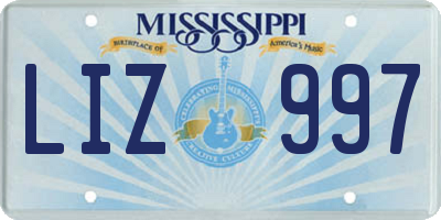 MS license plate LIZ997
