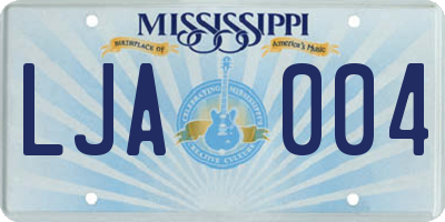 MS license plate LJA004
