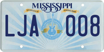 MS license plate LJA008