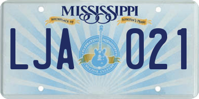 MS license plate LJA021