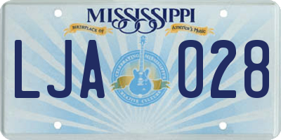 MS license plate LJA028