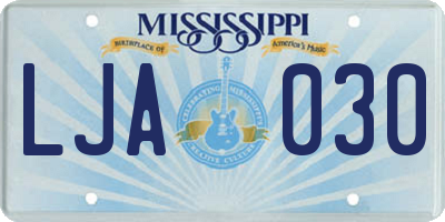 MS license plate LJA030