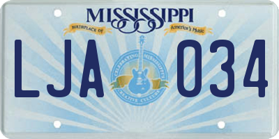 MS license plate LJA034