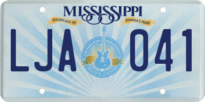 MS license plate LJA041