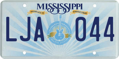 MS license plate LJA044