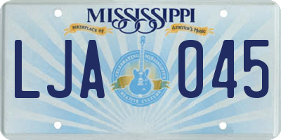 MS license plate LJA045