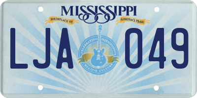 MS license plate LJA049