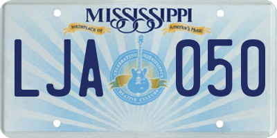 MS license plate LJA050