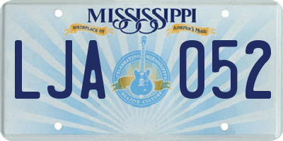 MS license plate LJA052