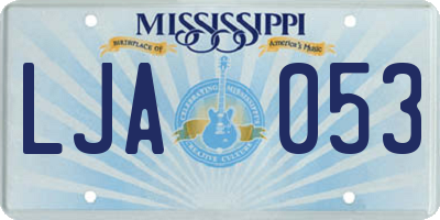MS license plate LJA053