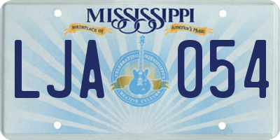 MS license plate LJA054