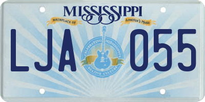 MS license plate LJA055