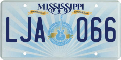 MS license plate LJA066