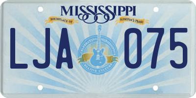MS license plate LJA075