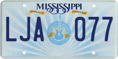 MS license plate LJA077