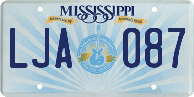 MS license plate LJA087