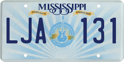 MS license plate LJA131
