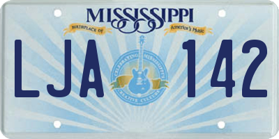 MS license plate LJA142