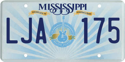MS license plate LJA175