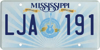 MS license plate LJA191