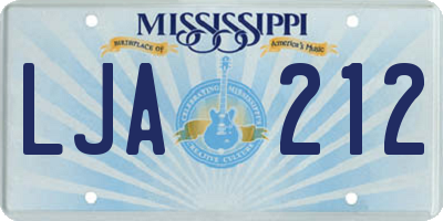 MS license plate LJA212