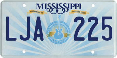 MS license plate LJA225