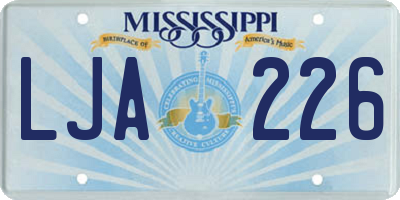 MS license plate LJA226
