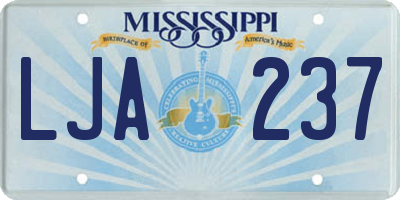 MS license plate LJA237