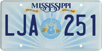 MS license plate LJA251