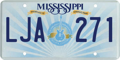 MS license plate LJA271