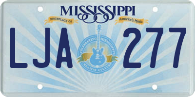 MS license plate LJA277