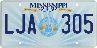 MS license plate LJA305