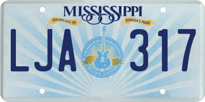 MS license plate LJA317
