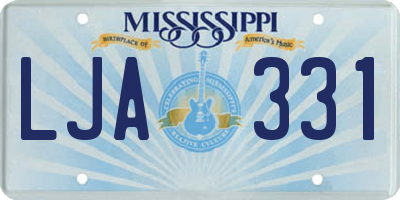 MS license plate LJA331