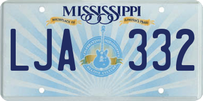 MS license plate LJA332