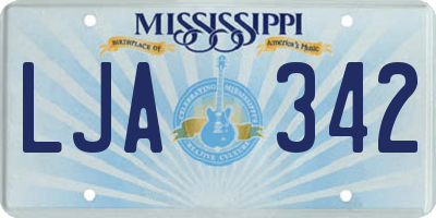 MS license plate LJA342