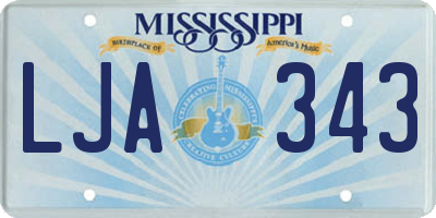 MS license plate LJA343