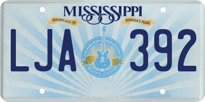 MS license plate LJA392